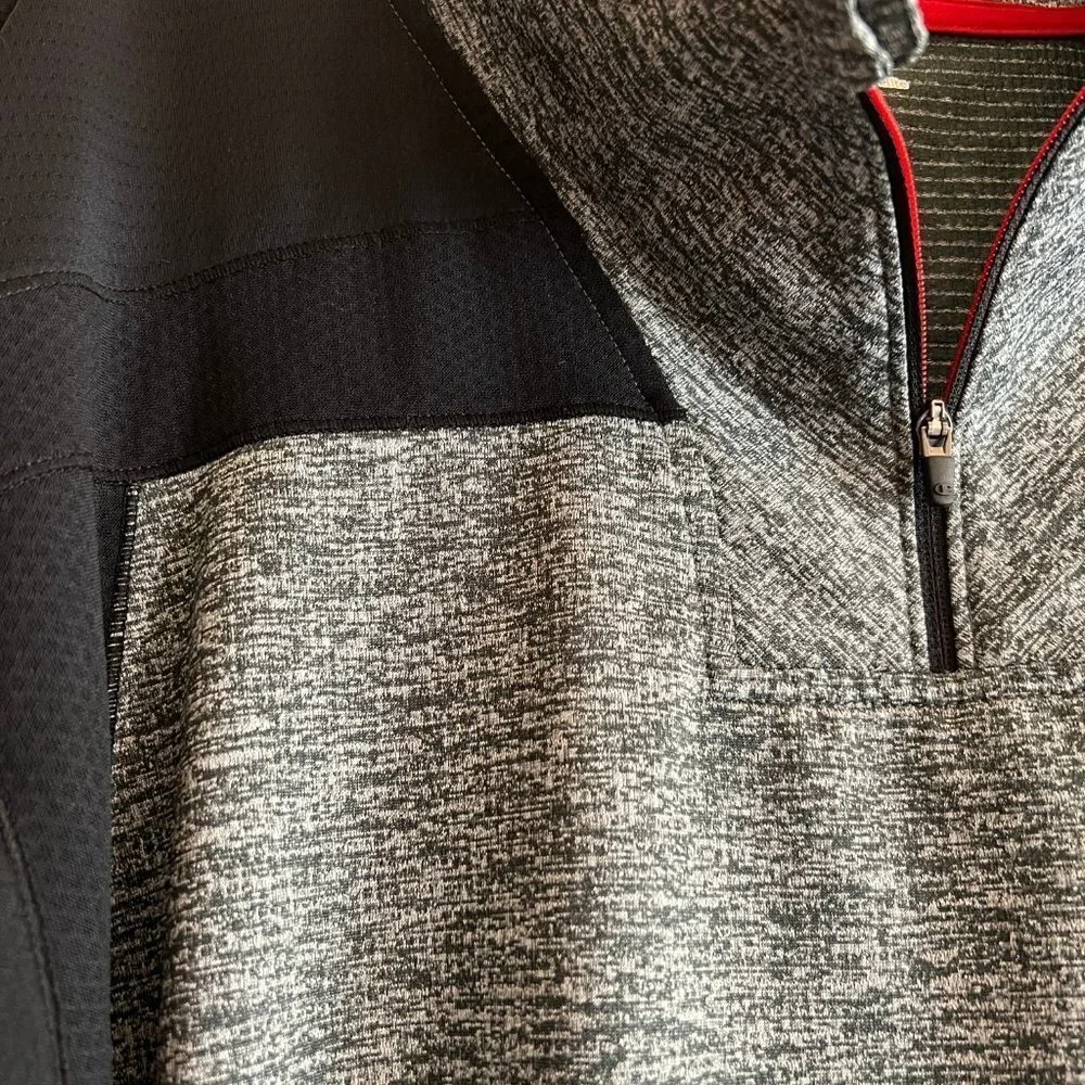 Men's Champion Black & Gray Long Sleeve, 3/4 sleeve Pullover, Size XXL